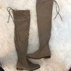 Over the knee suede boots